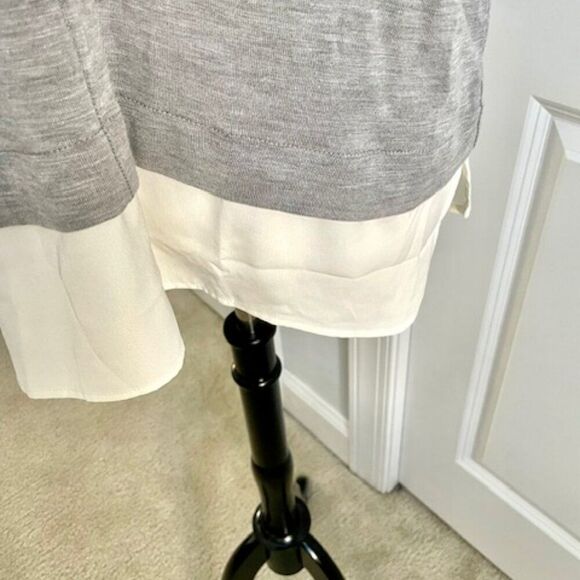 NWT J. Crew Gray and Cream Layered Tank Top Size Large - Picture 4 of 5